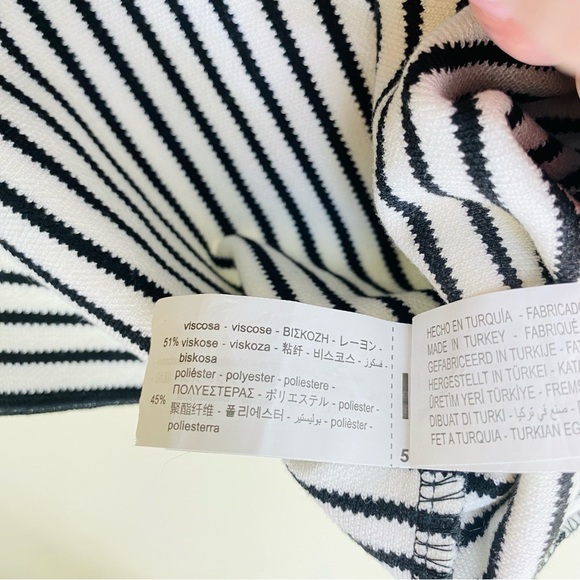 New Zara Stripe Black and White Jersey Stretch Tank Top Sleeveless blouse Size S - Picture 7 of 8